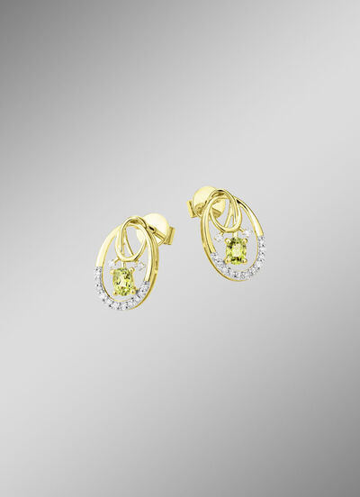 Ohrstecker mit Brillanten und Peridot 