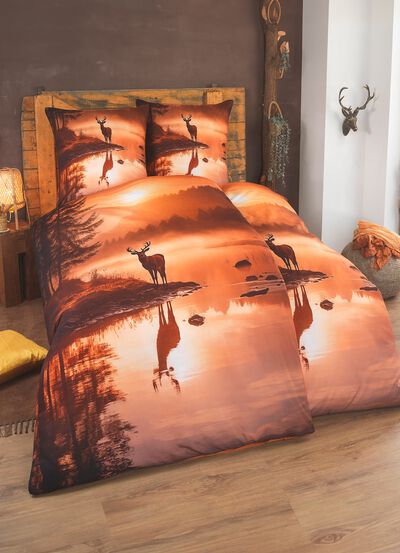 Stimmungsvolle Bettw&auml;sche-Garnitur in Microfaser-Qualit&auml;t 