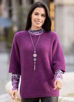 Pullover in superflauschiger Qualität MAGENTA MELIERT