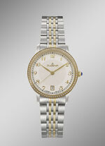 Dugena-Quartz-Damenuhr mit Edelstahlbandgehäuse 