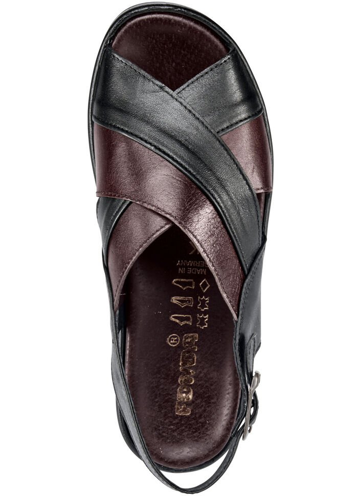 Sandale mit anatomisch geformten Lederfußbett SCHWARZ-BORDEAUX