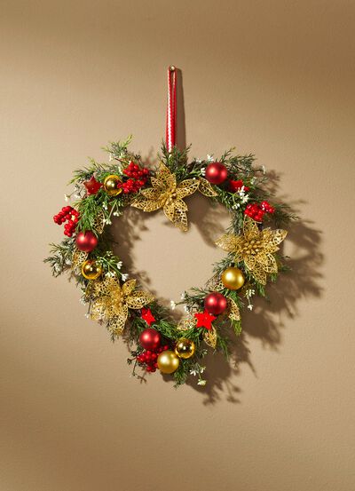 Weihnachtliches Rattan-Herz 