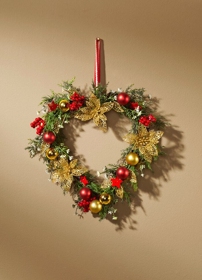 Weihnachtliches Rattan-Herz 