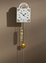 Schilduhr aus Holz mit römischen Ziffern WEISS-BUNT