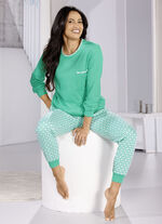 Interlock Schlafanzug, Langarm sowie B&uuml;ndchenabschl&uuml;ssen 