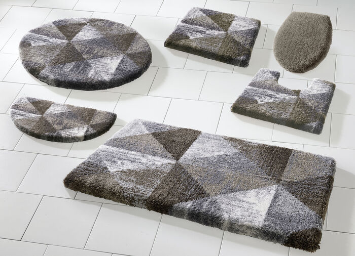 Badgarnitur von Grund mit geometrischem Dessin TAUPE-GRAU