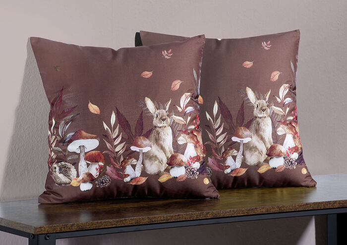 Kissenbezüge mit Herbsthasen-Motiv, 2er-Set HERBSTHASE