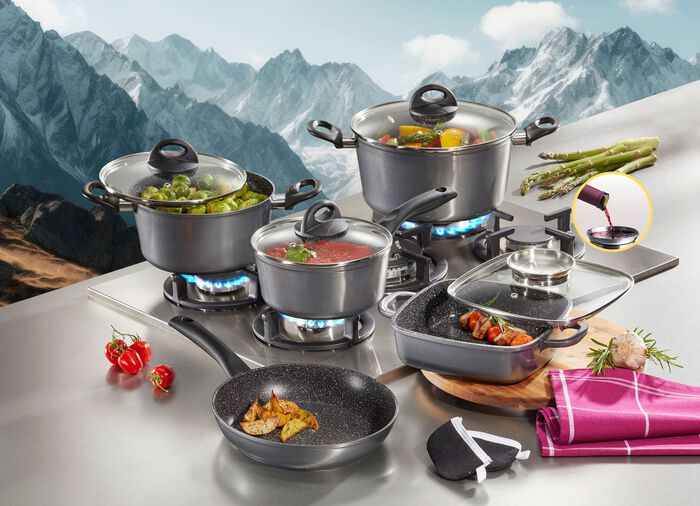 STONELINE&reg; Kochtopf-Set, 15-teilig ANTHRAZIT