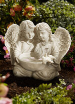 Vogeltränke Engelspaar ANTIKWEISS