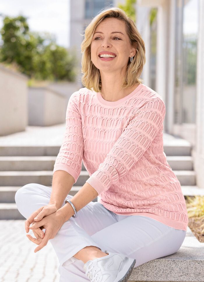Pullover in zartem Mustermix ROS&Eacute;