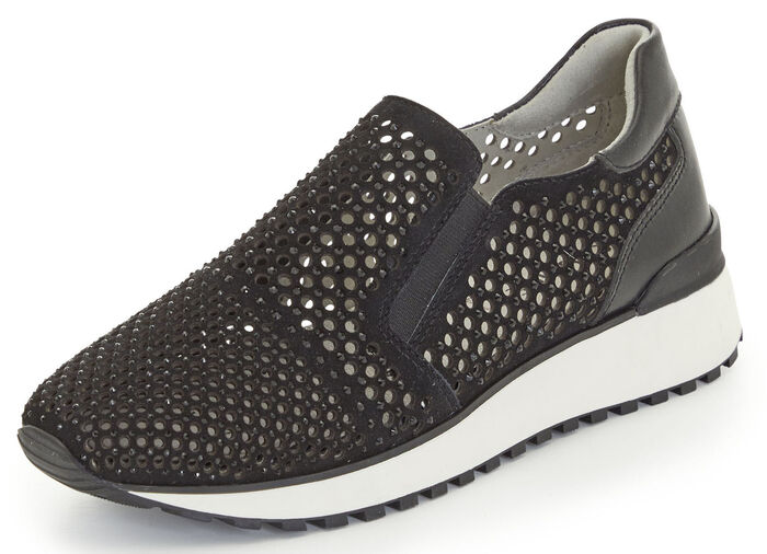 Caprice Slipper mit Glitzersteinchen SCHWARZ