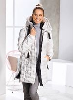 Funktions-Kurzmantel mit fester Kapuze NATURWEISS