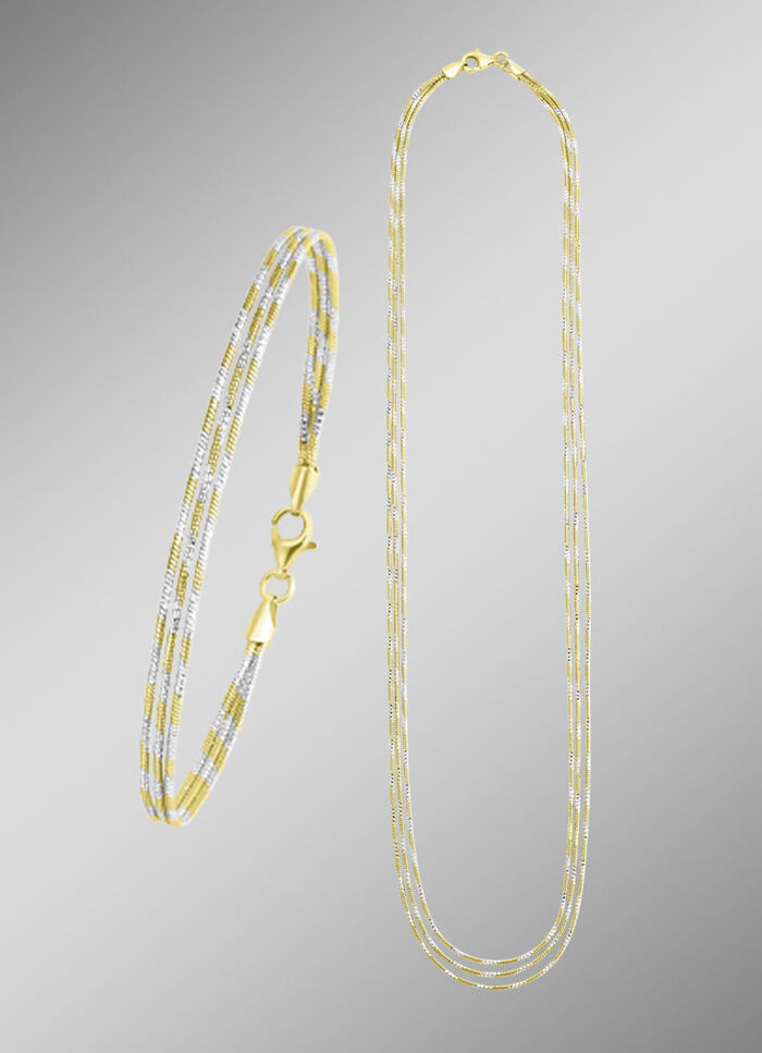 Edles Schmuck-Set in Bicolor, 2-teilig 