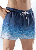 Badeshorts, Gesäßtasche mit Klettverschluss, Microfaser 