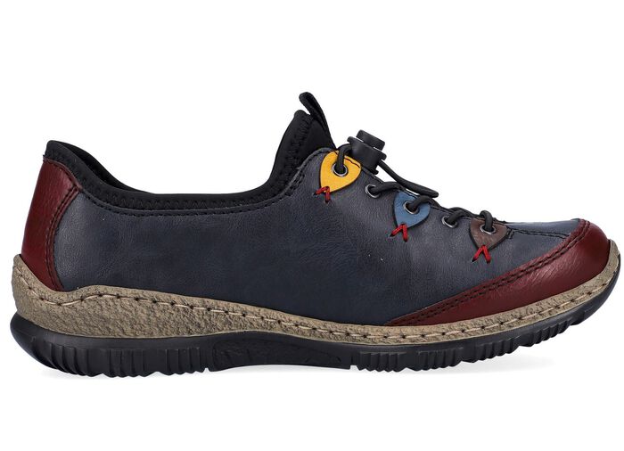 Rieker Slipper mit elastischem Schnellschn&uuml;rsystem BLAU-BUNT