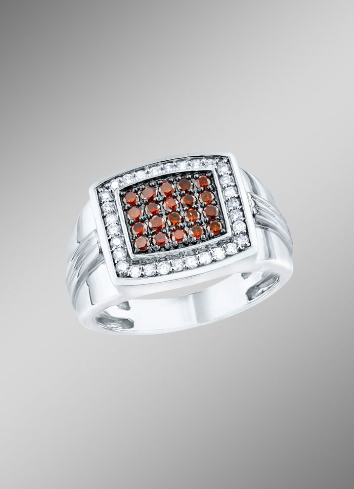 Herrenring aus Wei&szlig;gold mit Brillanten 