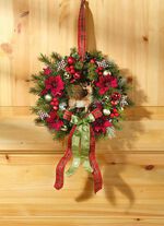 Wandkranz mit Weihnachtssternbl&uuml;ten 