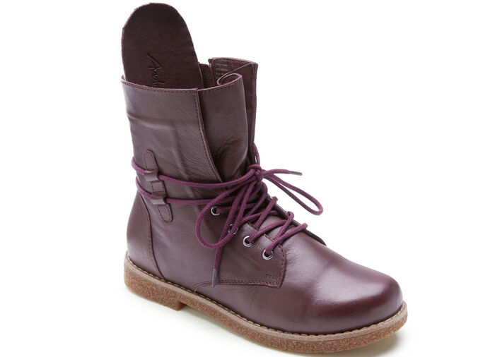 Andrea Conti Schnür-Stiefelette aus weichem Nappaleder BORDEAUX