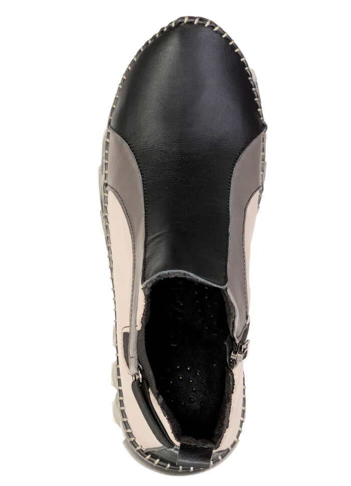 Gemini, trendige Damen-Boots, Weite G, mit herausnehmbarem Fußbett SCHWARZ-KIESEL-GRAU