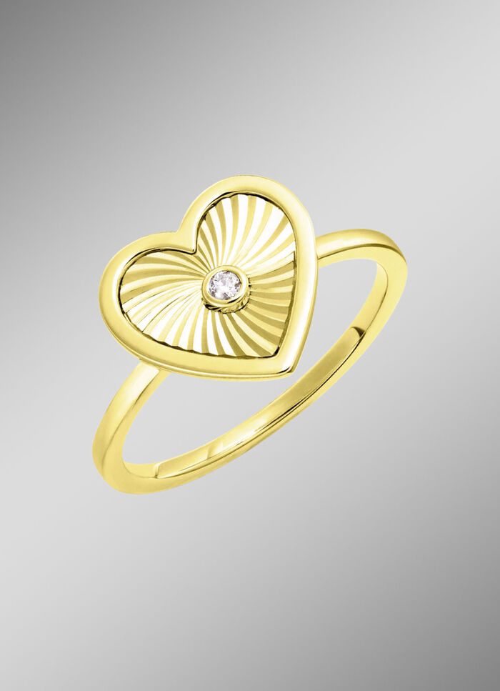Diamatierter Herz-Damenring  
