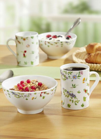 Porzellan-Geschirr Millefiori aus hochwertigem weißen Porzellan 