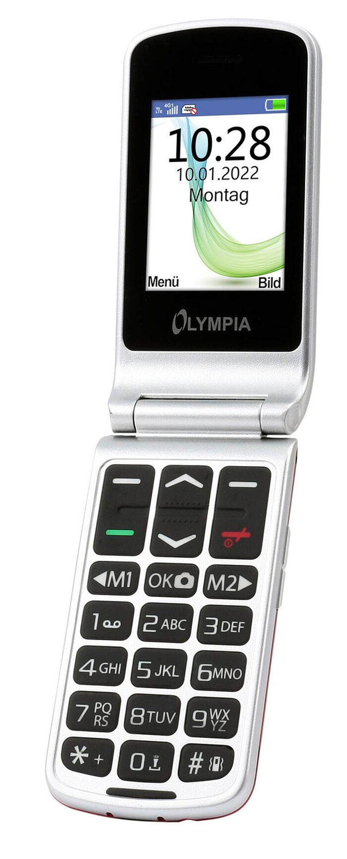 Olympia Style-Duo Klapphandy mit extra gro&szlig;er Schrift ROT