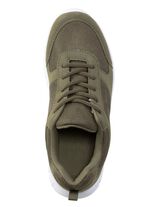 Schn&uuml;r-Sneaker aus Synthetik und weichem Textilmaterial OLIV