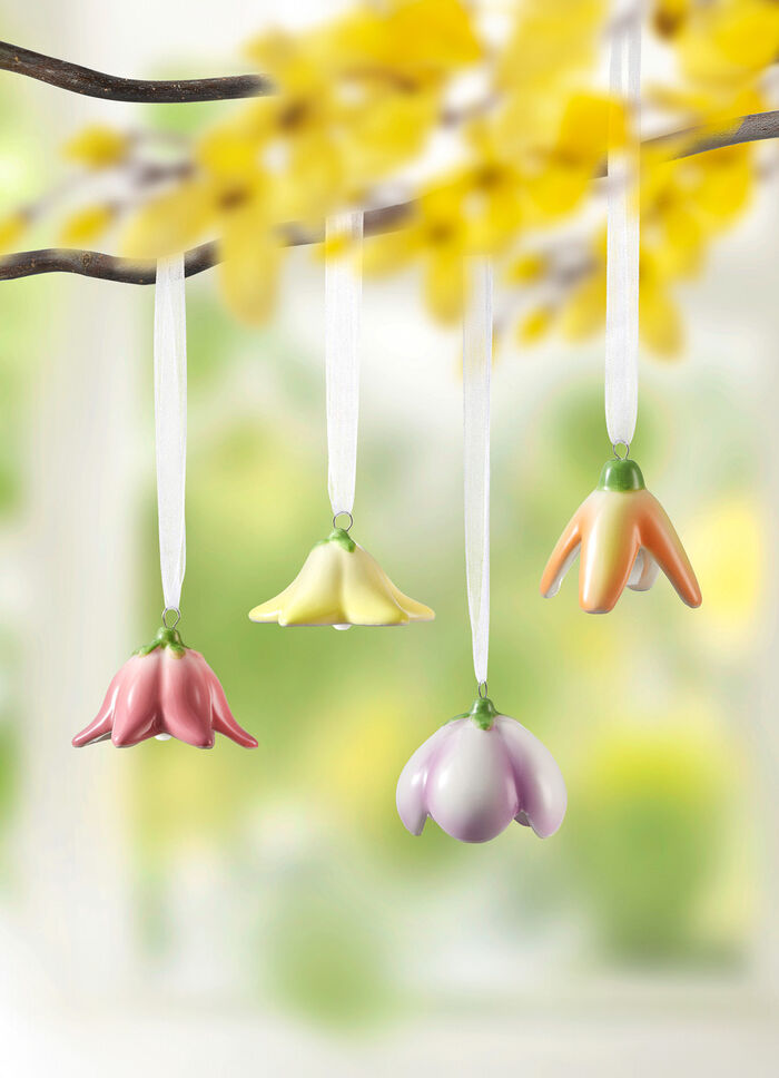 Blumenglöckchen aus Keramik, 4er-Set 