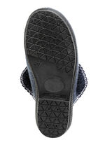 Warme Damen-Hausschuhe, Weite H, mit Wolle BLAU