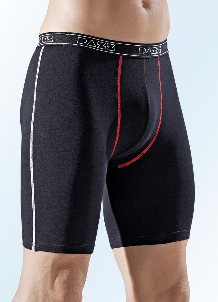 Viererpack Longpants, uni mit Kontrastn&auml;hten 