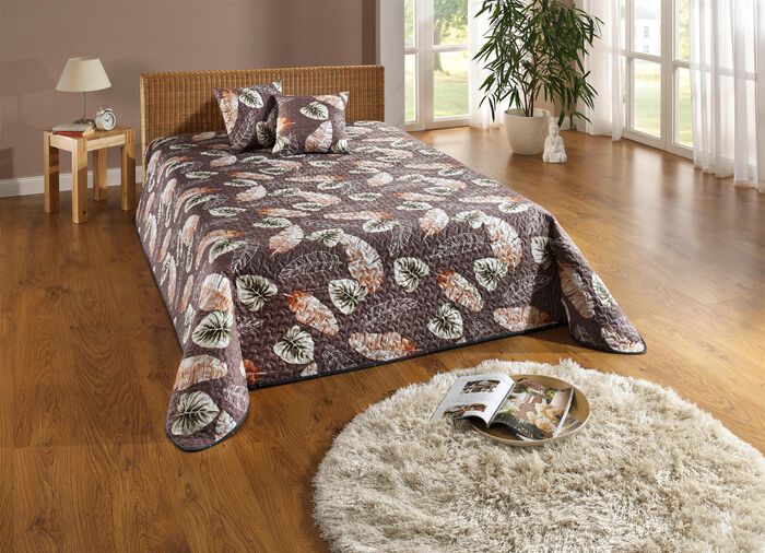 Tagesdecke und Kissenbz&uuml;ge in angenehmer Qualit&auml;t BRAUN-BUNT