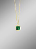 Gl&uuml;cksbringer &ndash; Kleeblatt-Anh&auml;nger mit echtem Malachit 