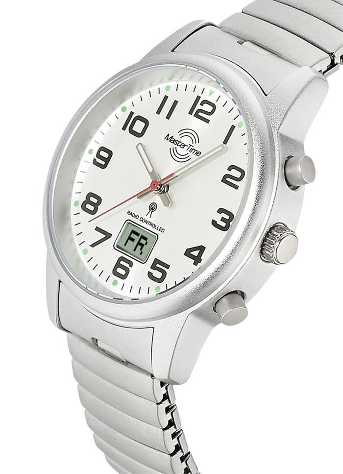 Master Time Funk-Damenuhr mit Edelstahlzugband 
