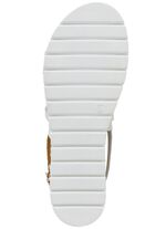 ELENA EDEN Sandale aus teilweise reptilgepr&auml;gtem Nappaleder WEISS-SILBER