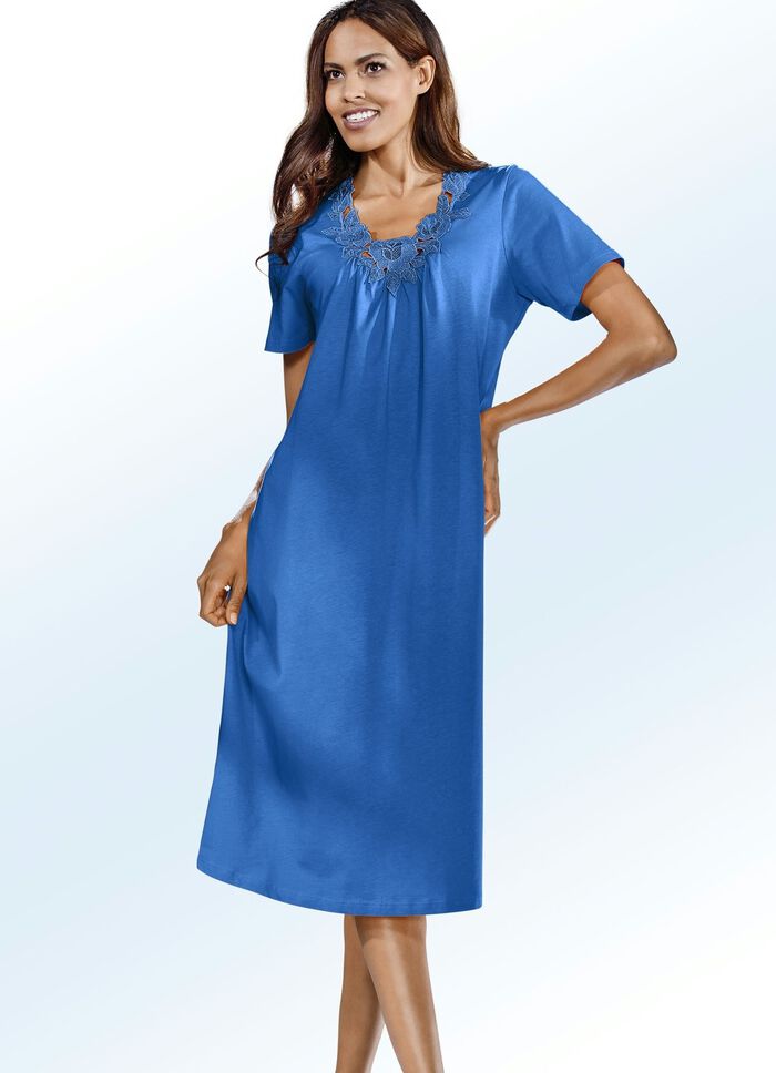 Zweierpack Nachthemden, Stickereispitze und Raffungen im Vorderteil 