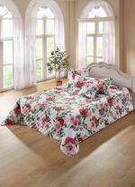 Tagesdecke und Kissenbez&uuml;ge mit Rosen- Motiven BUNT