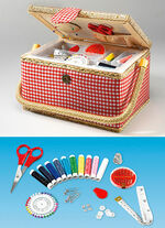 Nähkorb mit umfangreichem 76-teiligem Zubehör 