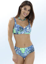 Bikini mit herausnehmbaren Softschalen und buntem Druckdessin 