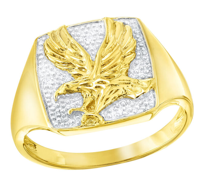 Herrenring Adler mit 3 Diamanten 