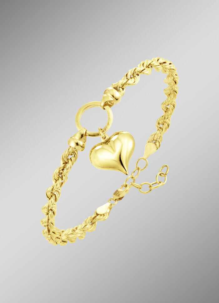 Kordel-Armband mit Herz-Anhänger 