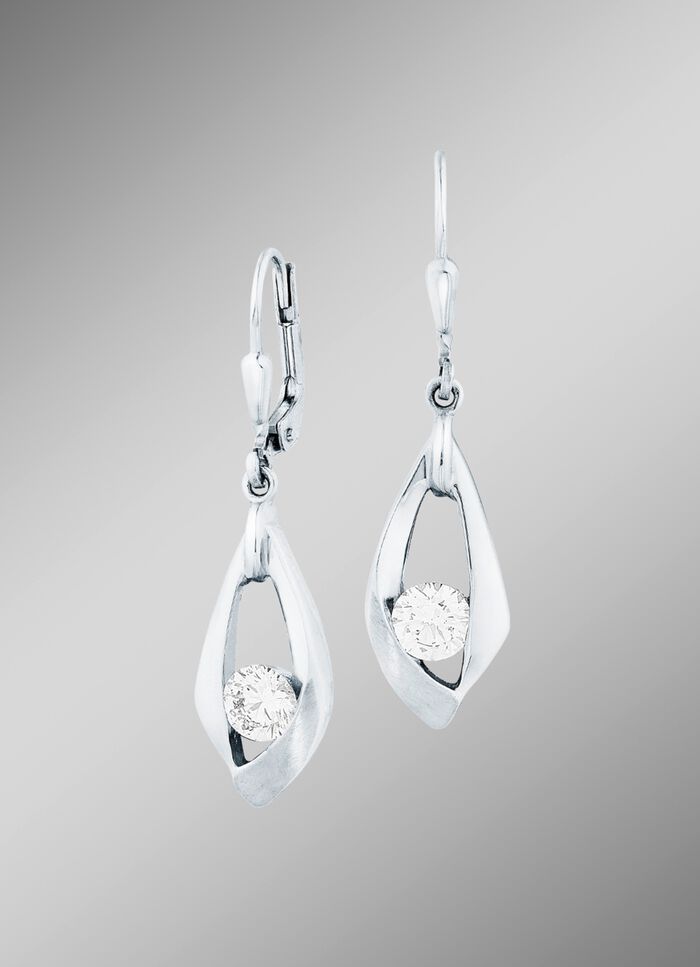 Zauberhafte Ohrringe mit synth. Zirkonia 