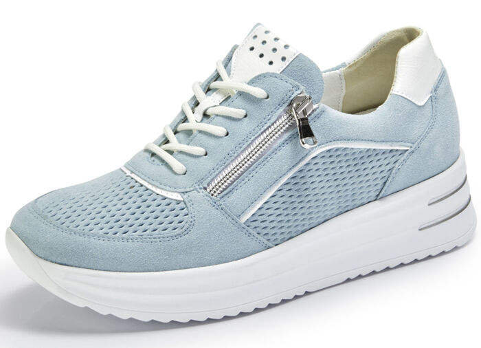 Waldläufer Sneaker mit Lackeinsätzen HELLBLAU