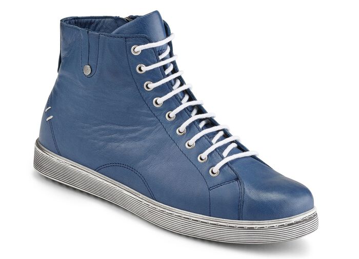 Schn&uuml;r-Stiefelette mit herausnehmbarer Lederdecksohle JEANS