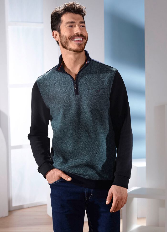 Troyer von &bdquo;Milano Italy&ldquo; DUNKELBLAU MELIERT-MARINE