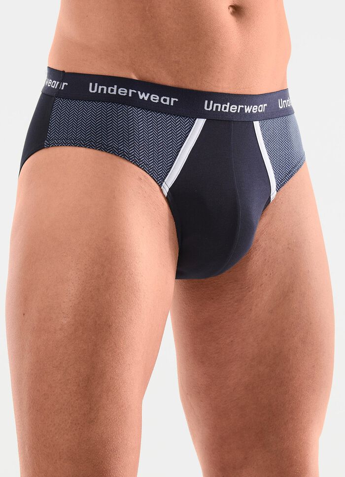 Dreierpack Slips mit bedruckten Eins&auml;tzen 