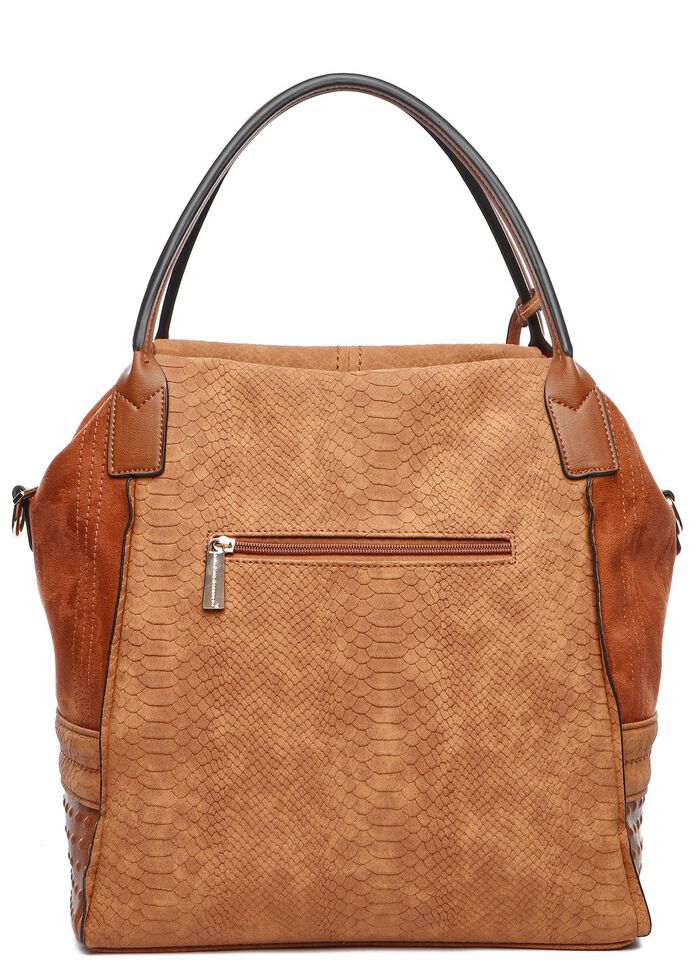Collezione Alessandro Tasche aus teilweise reptilgepr&auml;gtem Veloursmaterial 