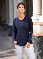 Shirt-Tunika mit Ton-in-Ton Stickerei 