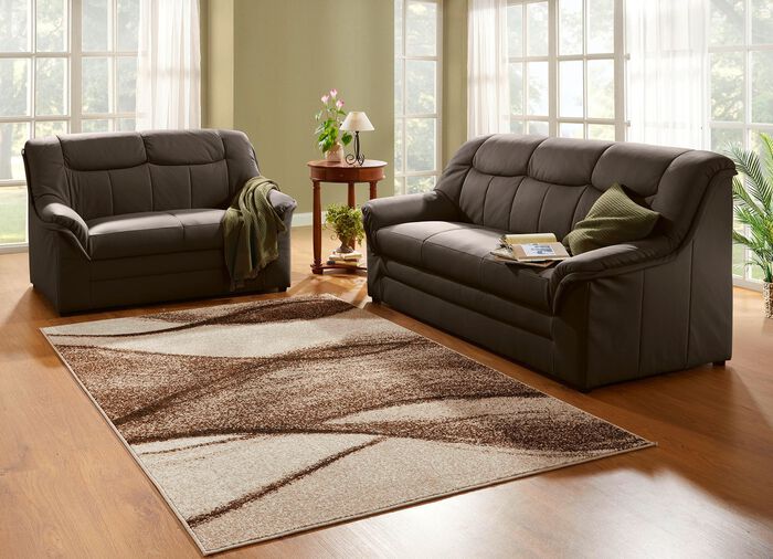 Polsterm&ouml;bel mit Bezug aus echtem Leder BRAUN