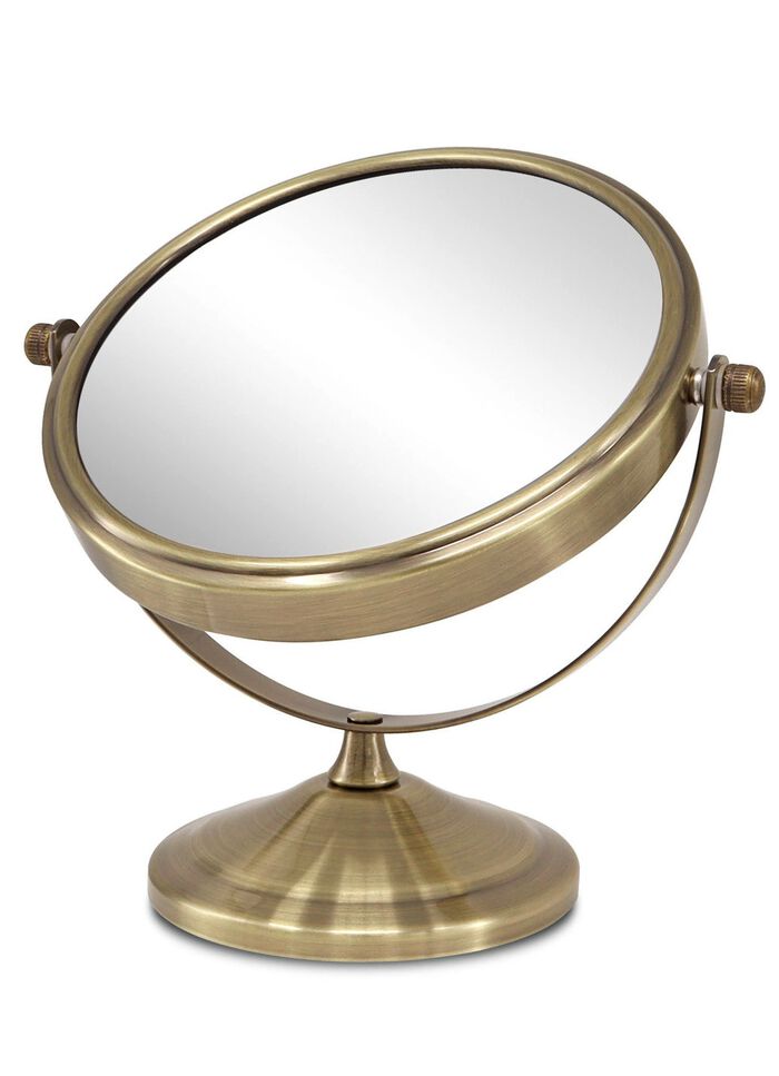 Kosmetik-Spiegel mit stabilem Metallgeh&auml;use GOLD