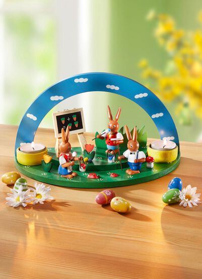 Teelichthalter &bdquo;Hasenschule&ldquo; 